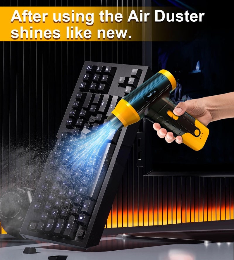 Audkotyn Cordless Electric Compressed Air Duster - 150000 MRP Electric air Blower for Cleaning Keyboard, PC, Cameras, Electric Air Pump for Inflatable Cushions, Air Mattress Beds, Boats, Swimming Ring - Image 4